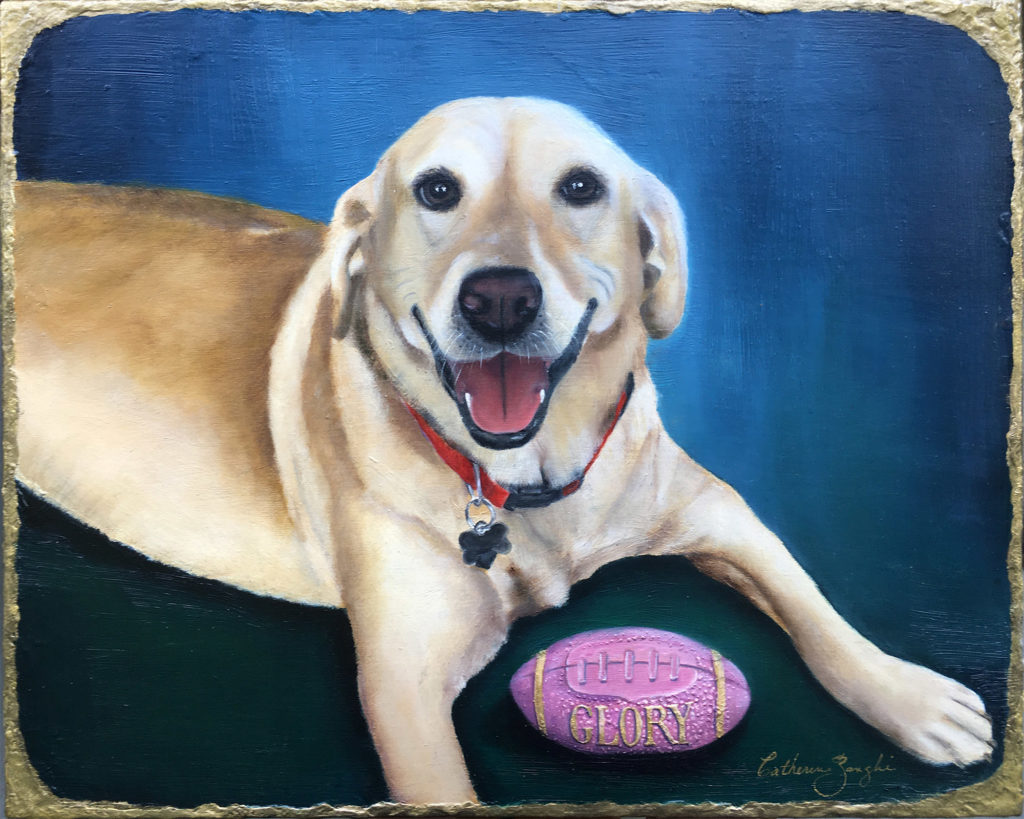 Pet Portrait Oil Painting Yellow Labrador